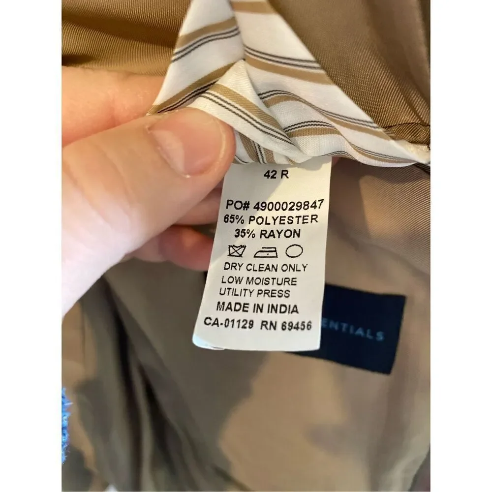 BILL BLASS Essentials Poly/Rayon Sports Coat Suit Jacket Blazer Metallic Brown/B